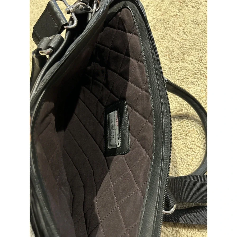 KNOMO AVIGNON 13” Black Quilted LAPTOP BRIEF Bag Travel Work Career NICE B23